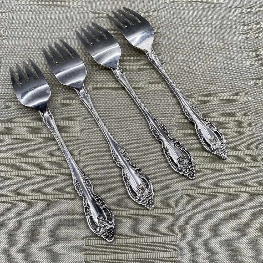 Oneida Community BRAHMS Salad Forks 4pcs Stainless Flatware 6.75